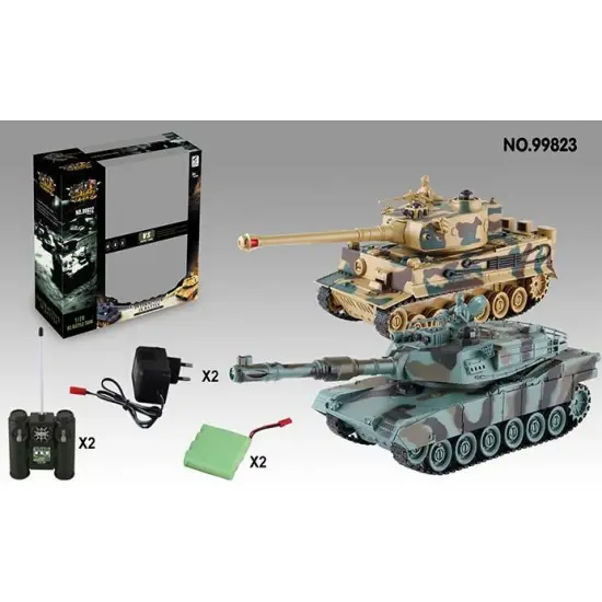 Zestaw wzajemnie walczących czołgów M1A2 Abrams v2 i German Tiger v2 2.4GHz 1:28 RTR-285567