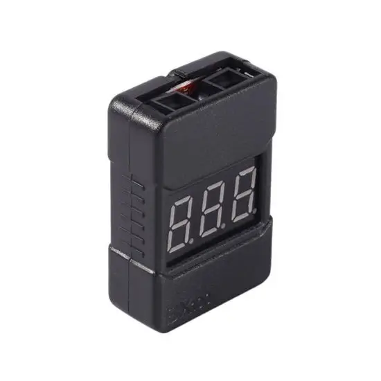 Mini tester z alarmem, miernik napięcia pakietów LiPo 2-8S - BX100-293124