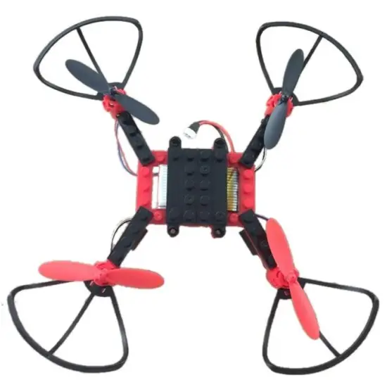 Dron 8818 do zbudowania z klocków RTF (2.4GHz, żyroskop, 21.5cm) - Czerwony-299118