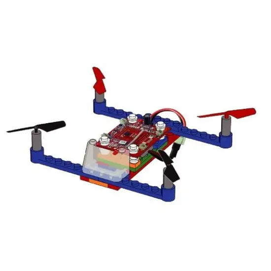 Dron 021 do zbudowania z klocków RTF (2.4GHz, 4CH, żyroskop, 15cm) - Niebieski-299123