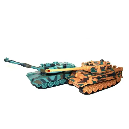 Zestaw wzajemnie walczących czołgów M1A2 Abrams i German Tiger v2 2.4GHz 1:28 RTR-348983