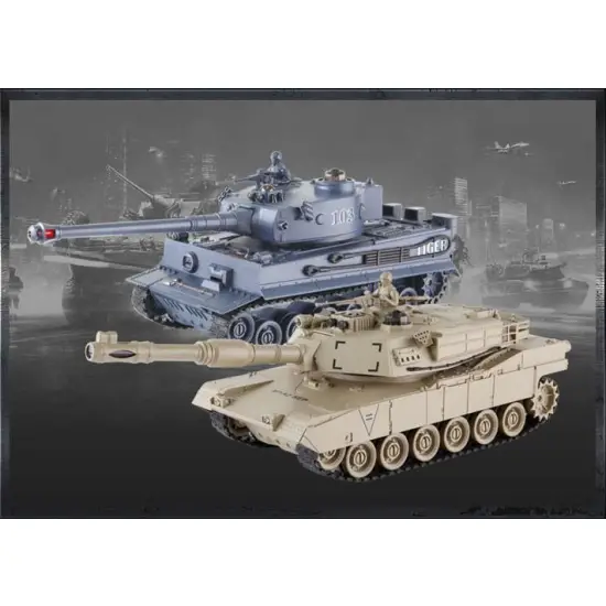 Zestaw wzajemnie walczących czołgów M1A2 Abrams i German Tiger v2 2.4GHz 1:28-348988