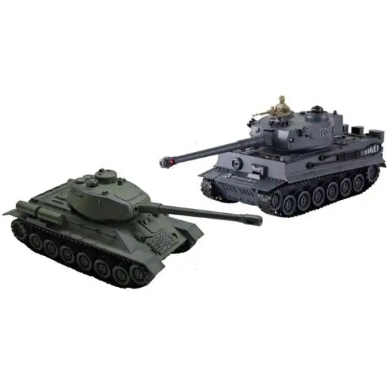 Zestaw wzajemnie walczących czołgów Russian T-34 i German Tiger 1:28 RTR-349003