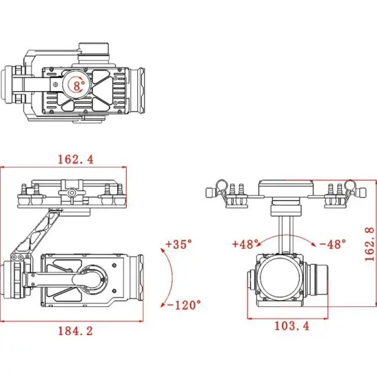 Gimbal Tarot Starlight Z30A2 3 osiowy z kamerą 1080P 30x zoom-360636