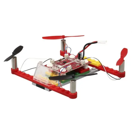 Dron 021 do zbudowania z klocków RTF (2.4GHz, 4CH, żyroskop, 15cm) - Czerwony-362845