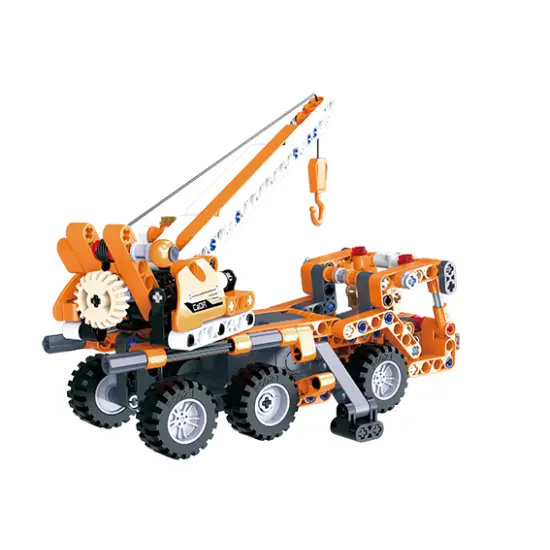 Ciężarówka dźwig - do zbudowania z klocków - PULL BACK (C52013W)-366506
